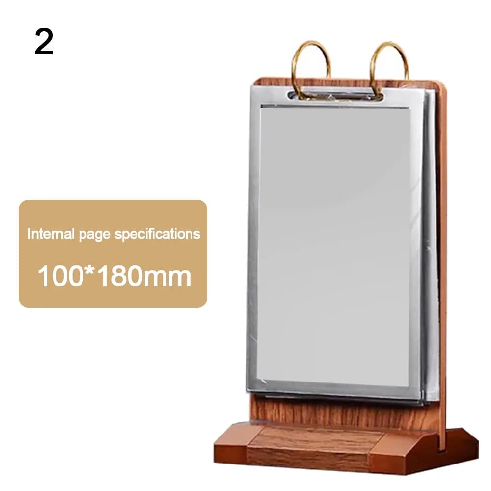 Présentoir de bureau en bois A4/A5/A6, support de menu double face, porte-menu en T, panneau publici