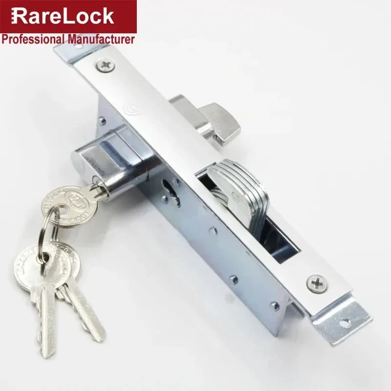Serrure de porte coulissante avec 3 clés, pour chambre à coucher, salle de bain, accessoire de brico