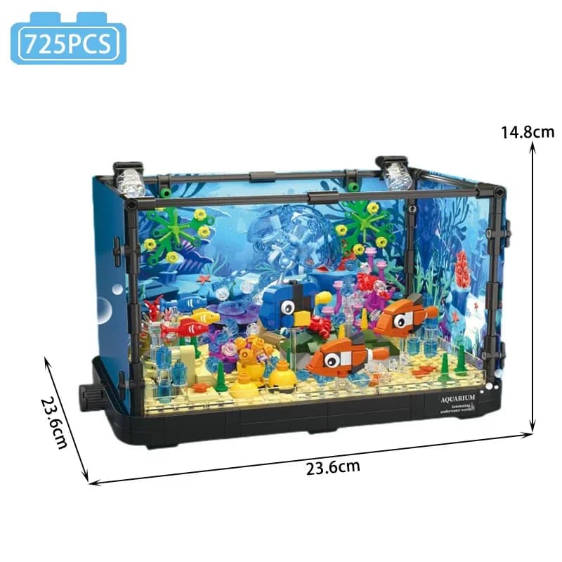 Série d'idées d'aquarium, blocs de construction d'animaux marins, Expert créatif, modèle d'aquarium,
