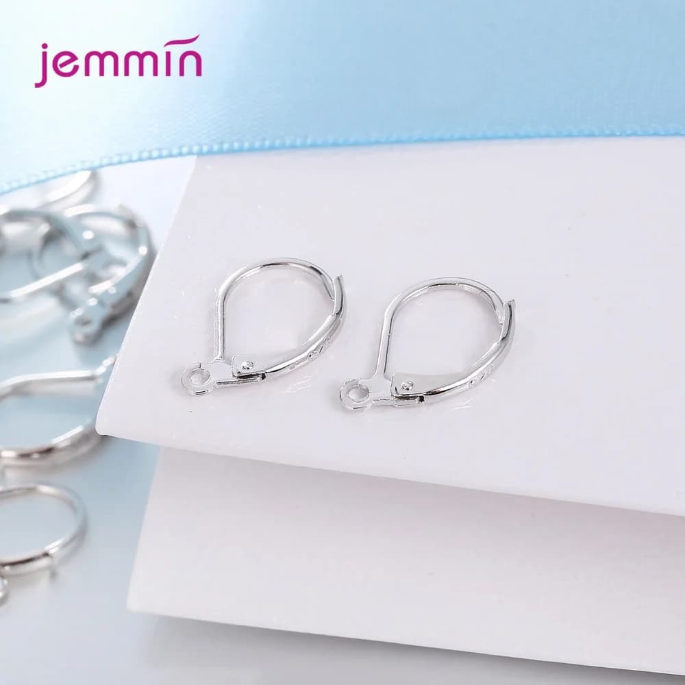 Boucles d'oreilles en argent Sterling 925, 12 paires, crochets de boucles d'oreilles, paramètres de