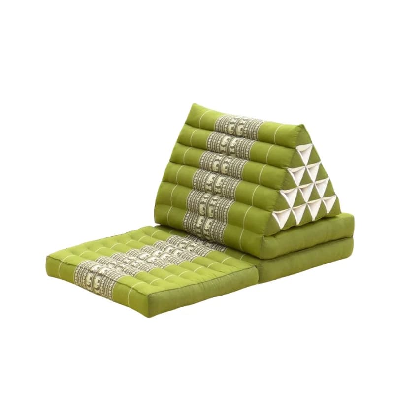 Coussin thaïlandais triangulaire pliable, remplissage 100% Kapok, Chaise longue pliante au sol, lit