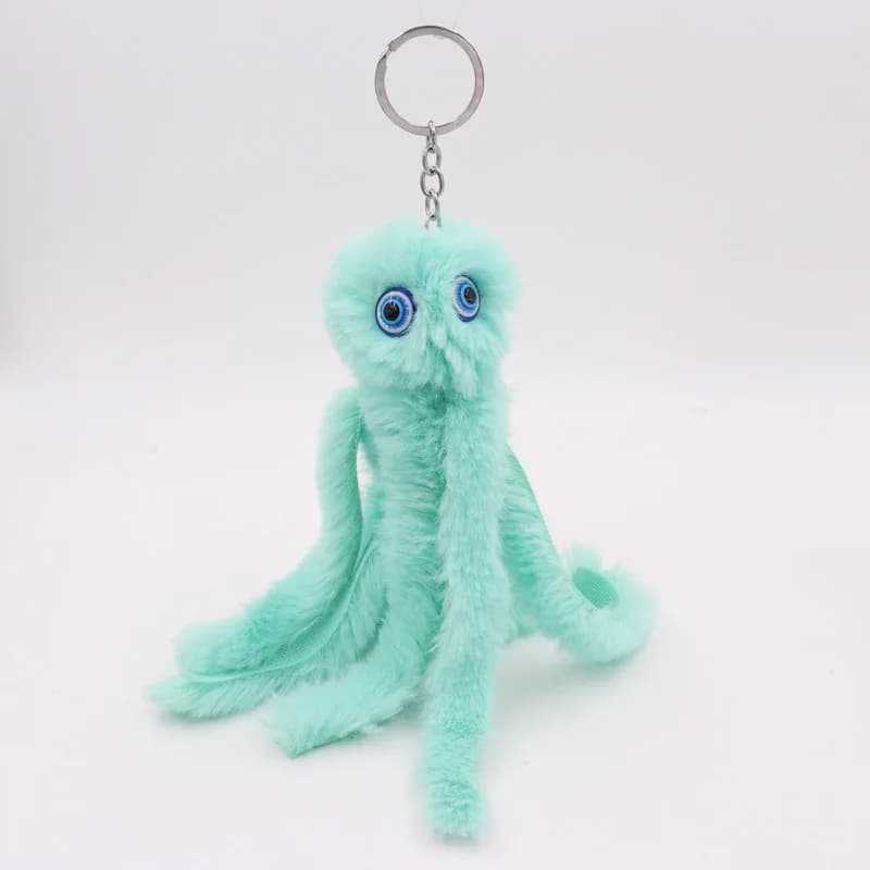 Porte-clés Peluche Pieuvre Mignonne, Poupée en Peluche Kawaii, Accessoire de Sac ou de Voiture pour