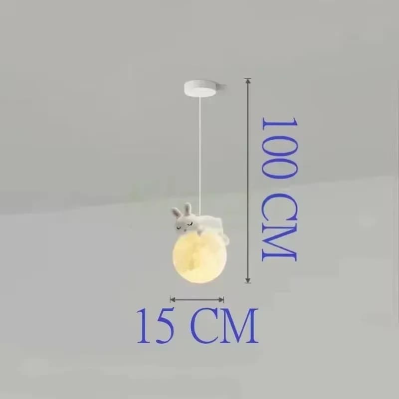 Nordique moderne lune LED lustre chambre étude Restaurant chevet ours polaire appliques salon décor