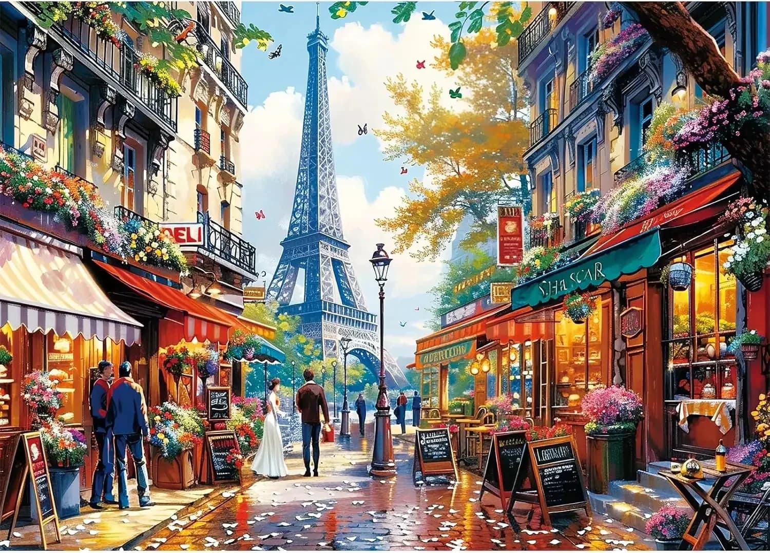 Puzzle de 500/1000/1200/2000 pièces pour un Paris charmant, idéal pour des jeux familiaux stimulants