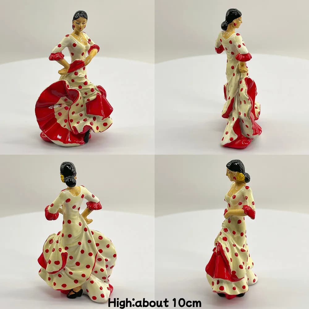 Figurine 3D de danseuse de flamenco espagnole, ornement en résine, décoration exotique pour la maiso