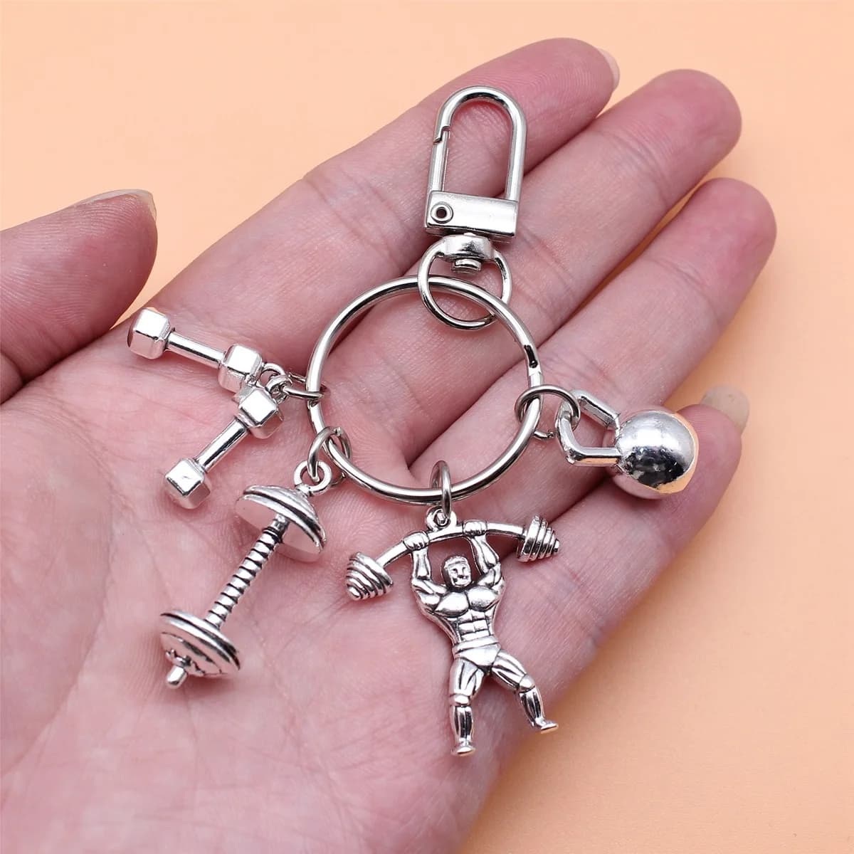Porte-clés cadeau de gymnastique pendentif haltère cloche porte-clés accessoire de porte-clés pour h