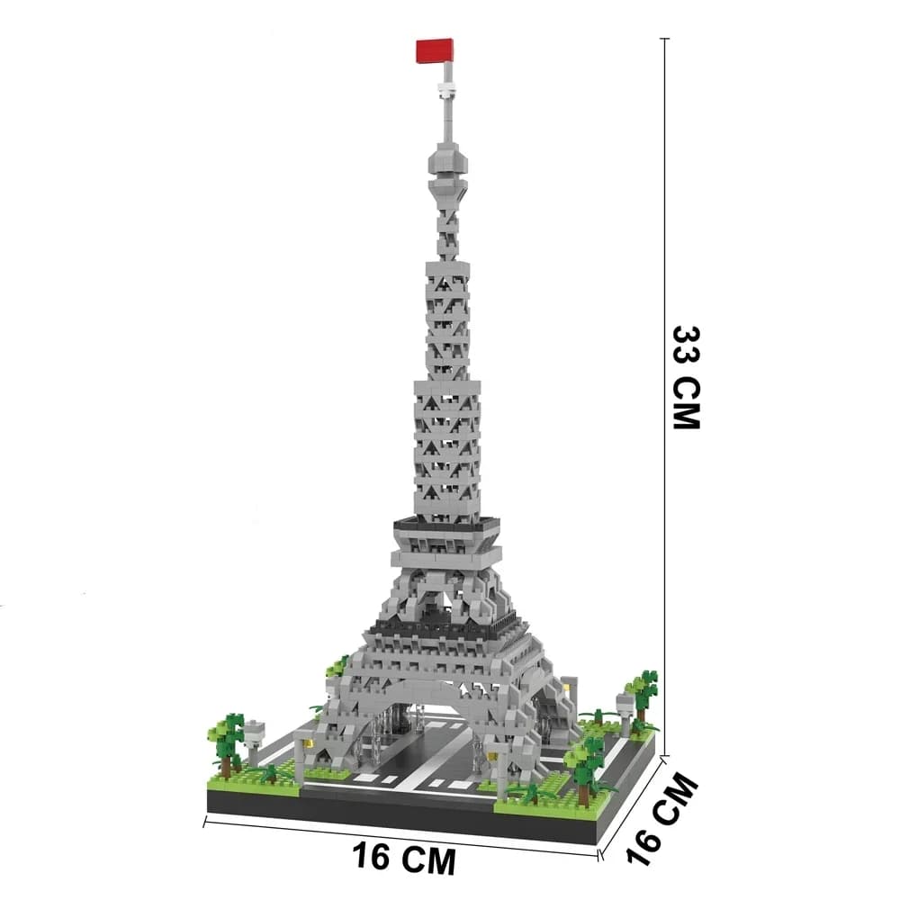 Knew construit exquise tour Eiffel de Paris Micro Mini blocs de construction ensemble de jouets: LED