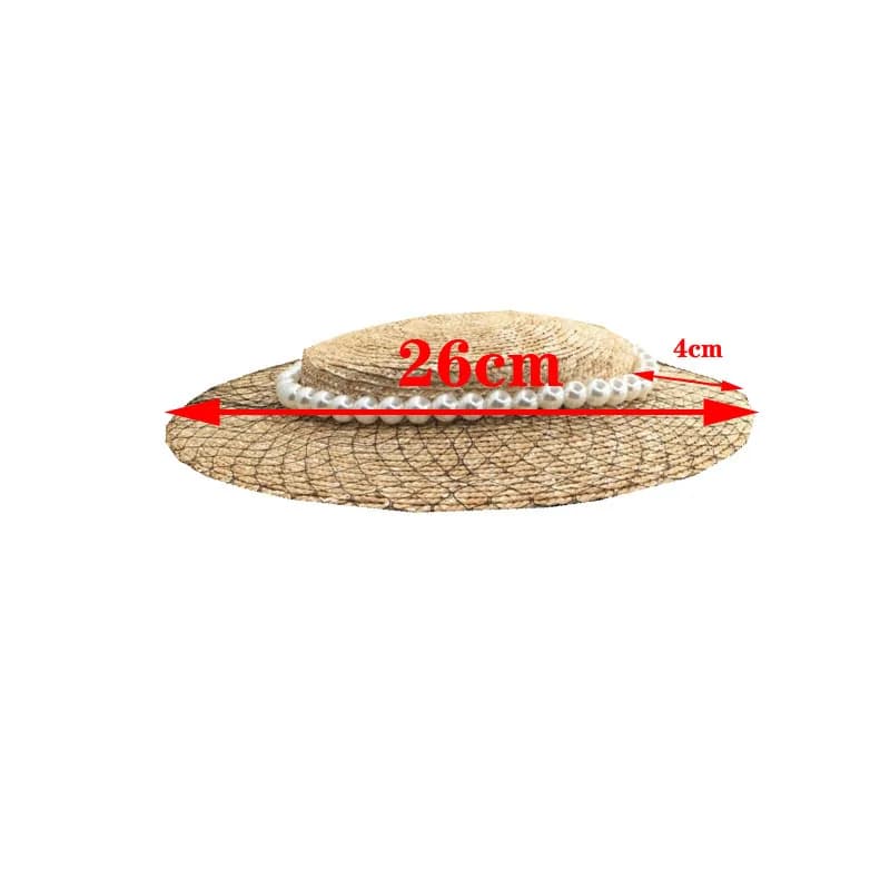 Chapeaux de paille à large bord pour dames, décoration en maille de perles, marée rétro, pare-soleil