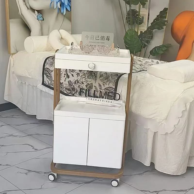 Chariot à chariot Glamour Unique, rangement esthétique minimaliste, chariot nordique moderne de luxe