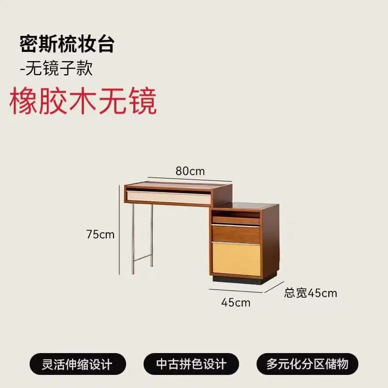 Coiffeuse industrielle pour femmes, chambre à coucher, tiroirs modernes en bois, coiffeuse, rangemen