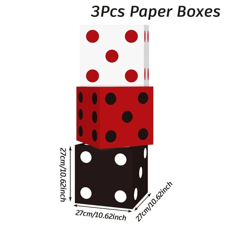 Décorations de fête à thème de Casino, boîtes en papier de Las Vegas, découpes en papier de Poker ro