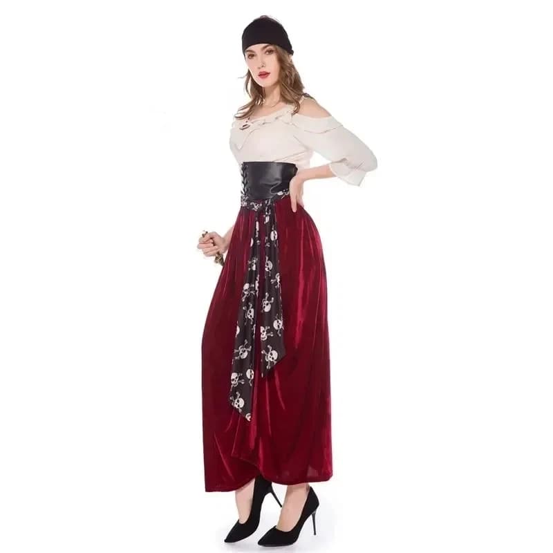 Costume de capitaine pirate pour femme, déguisement d'Halloween, cosplay, costumes pour femmes, tenu