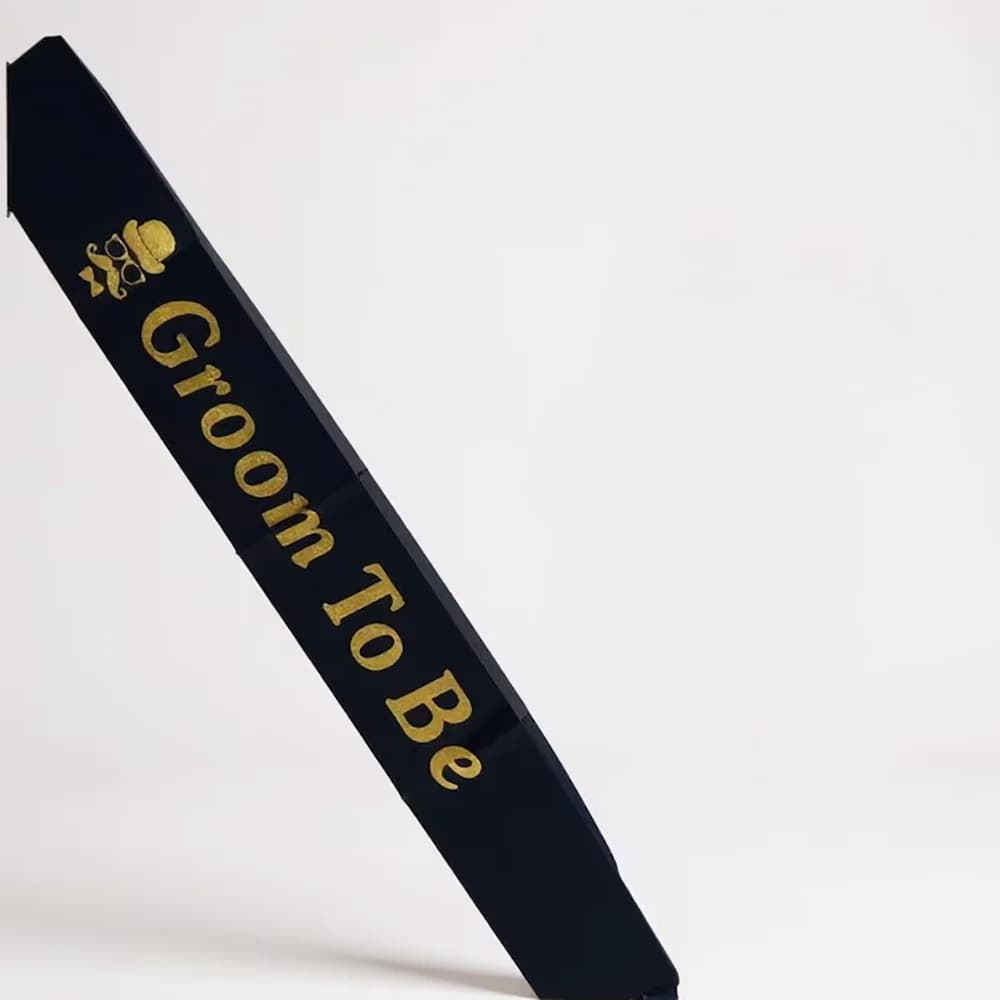 Ceinture noire pour marié, accessoires de décoration pour enterrement de vie de jeune fille, cadeau