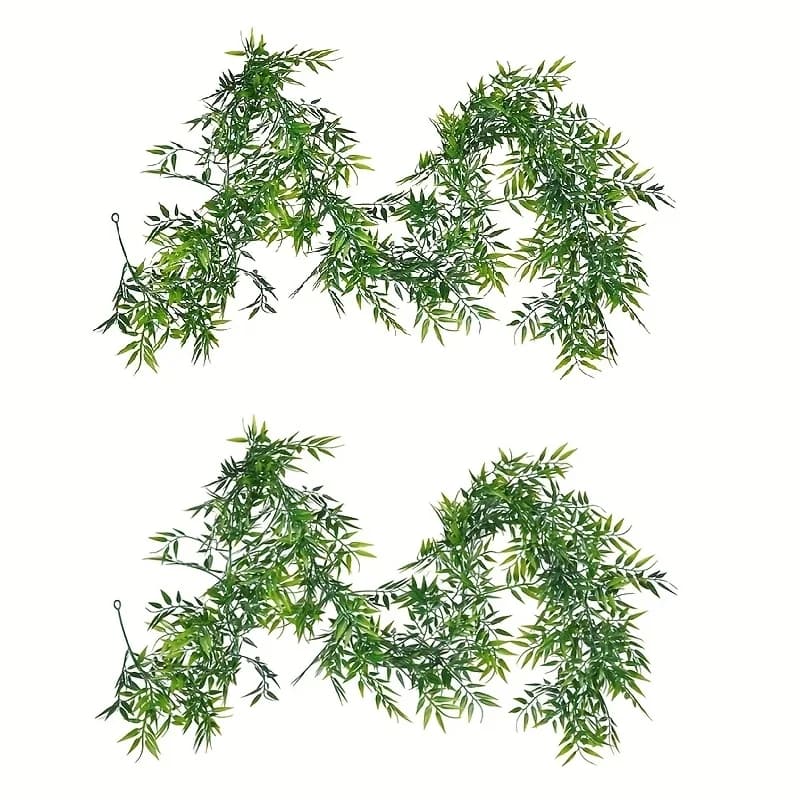 Plantes artificielles pour la décoration intérieure, feuilles de bambou artificielles de 1,8 m, guir