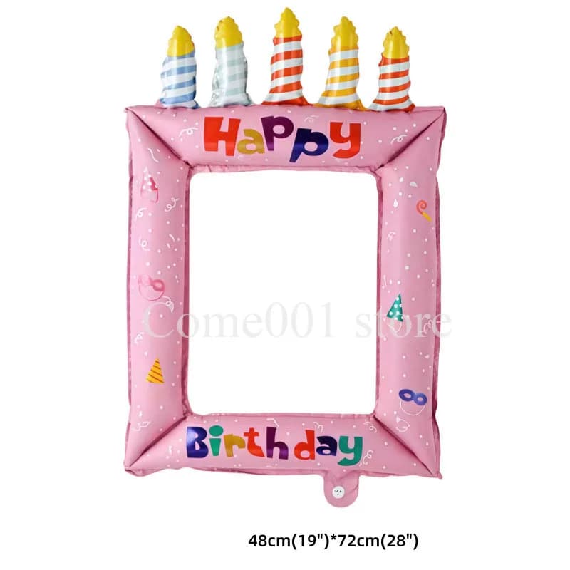 Ballons en aluminium pour cadre photo Joyeux Anniversaire, accessoires de photomaton, décorations go