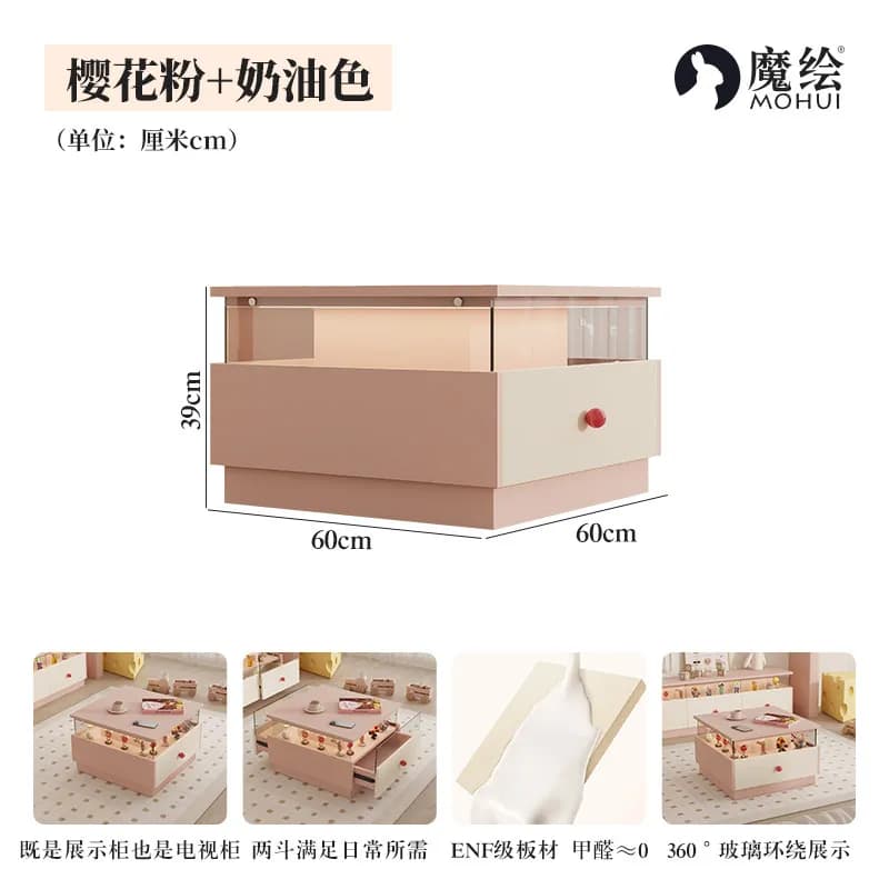 Meuble TV décoratif avec éclairage, petit meuble bas pour téléviseur, meuble de salon pour enfants,