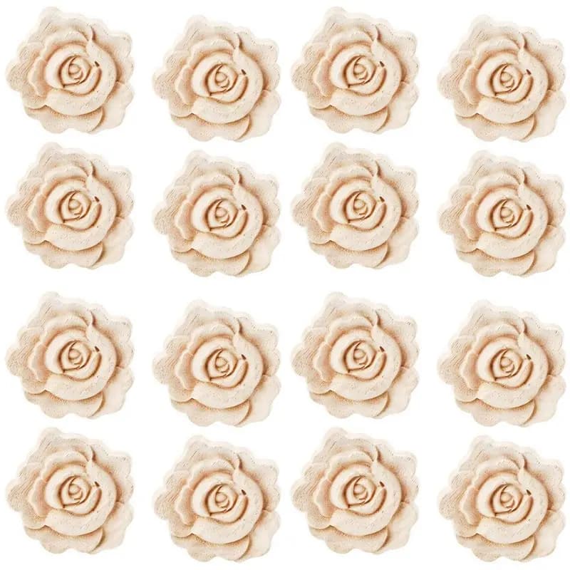 Appliques sculptées en bois BSEVB-16X, décalcomanies en bois de rose non peintes pour meubles, lits,