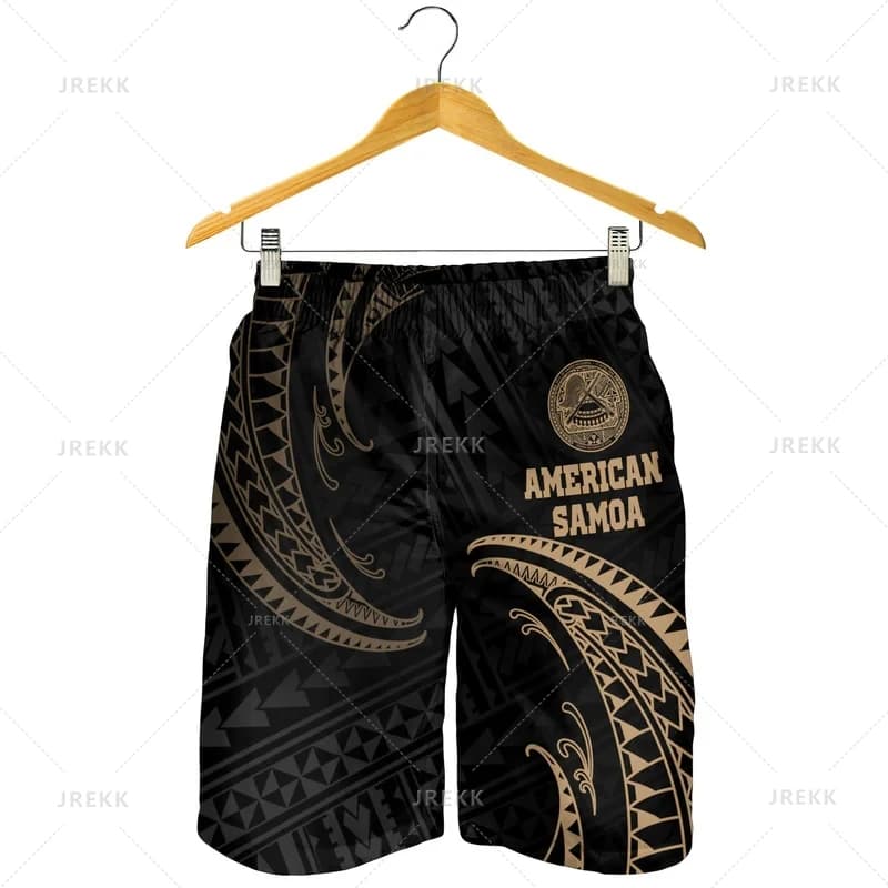 Nouveau Vintage 3D Samoa emblème imprimé short de plage mode Streetwear conseil Shorts unisexe Cool