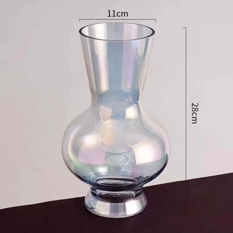 Vase en verre dégradé coloré, pots de fleurs hydroponiques, décoration de bureau, fleurs artificiell