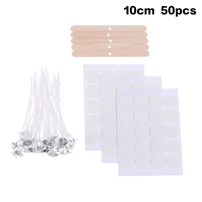 Kits de fabrication de bougies DIY, mèches de bougies 50/100 pièces, mèches en coton ciré avec suppo