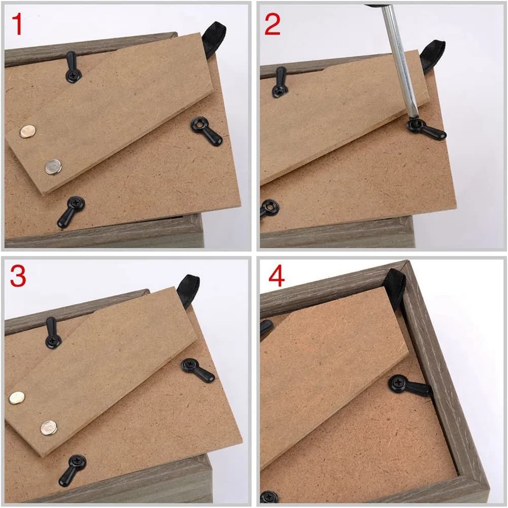 ABYN-ensemble de fixations à bouton tournant pour cadre Photo, Clips de support pour cadre Photo, Cl