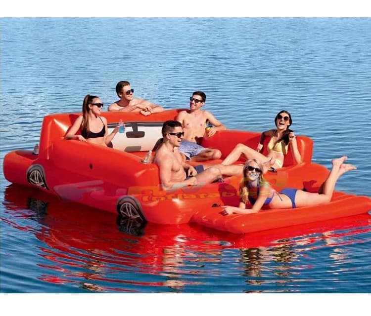 Extérieur drôle voiture île Structure Gonflable Flottante canapé plate-forme d'eau gonflable eau flo