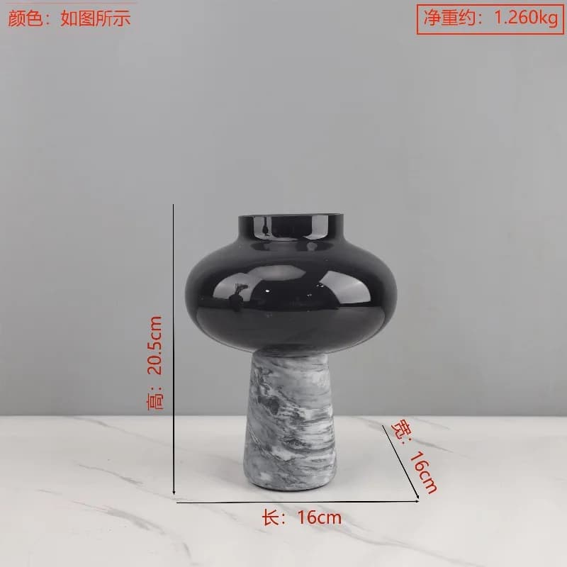 Vases décoratifs en verre marbré pour arrangements floraux hydroponiques ou de fleurs séchées – Arti