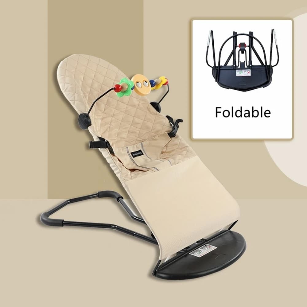 Siège de videur léger pour bébé avec barre de jouet amovible – Siège portable autobloquant naturel p