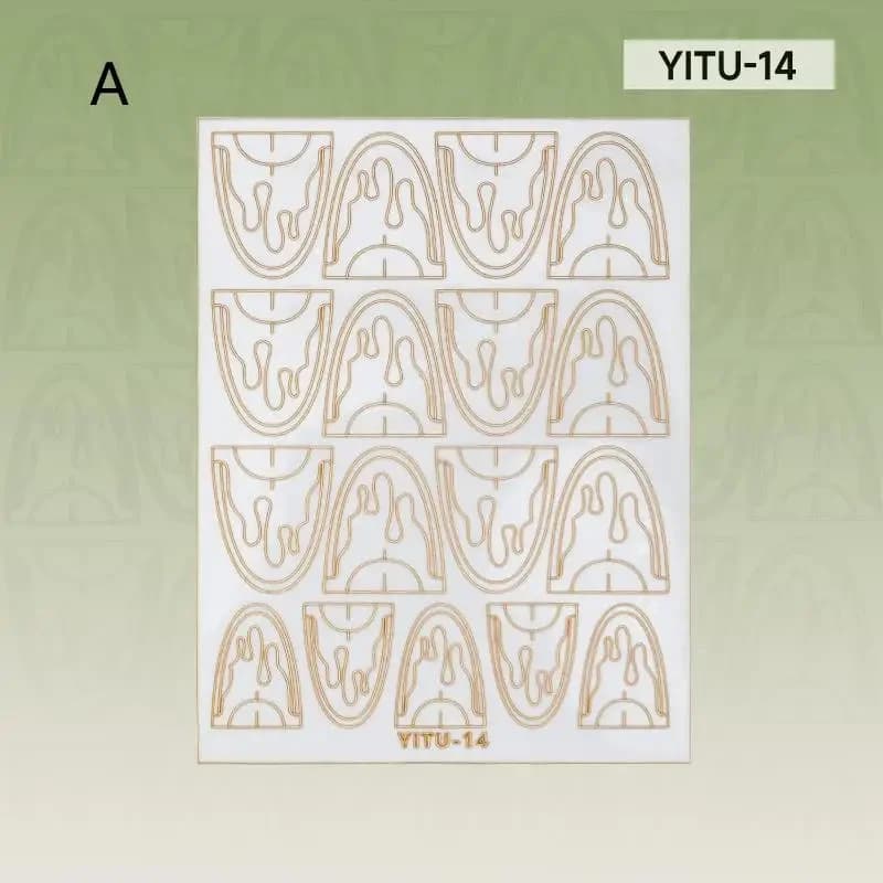 Autocollants pour ongles en dentelle française, motif de dentelle, applique creuse incurvée, modèle