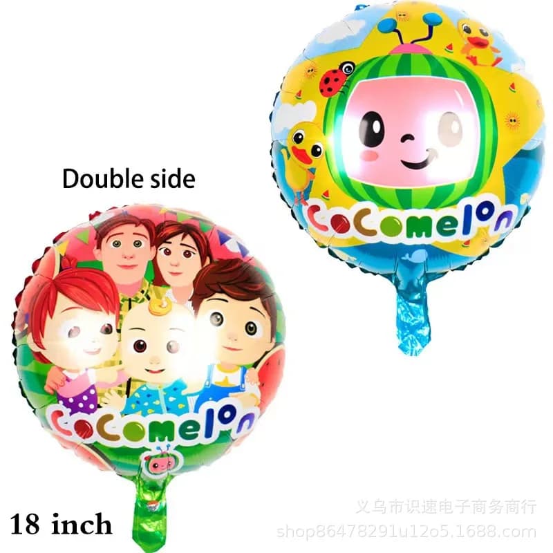 Décorations de fête sur le thème de Cocomelon, décorations de dessins animés, ensemble de ballons, a