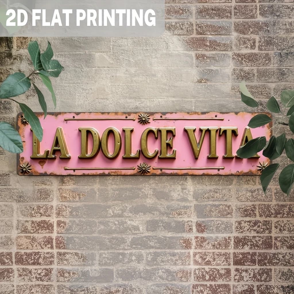 1 pièces "La Dolce Vita" tenture murale en bois 2D rose décoration familiale romantique Plaque de po