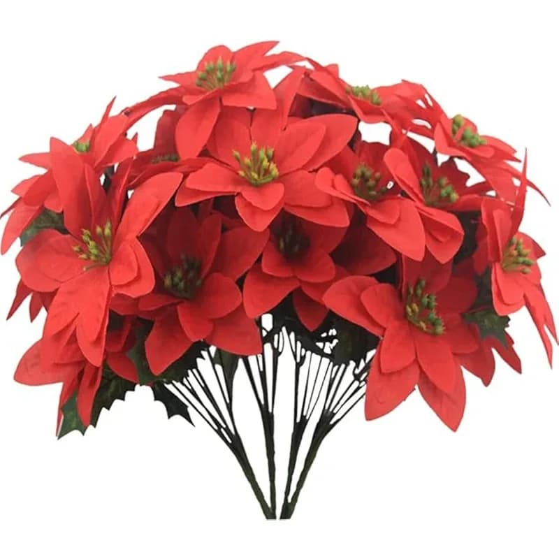 Bouquet de fleurs de noël 32cm, décoration de Vase de fête à domicile, fausses fleurs de noël, décor