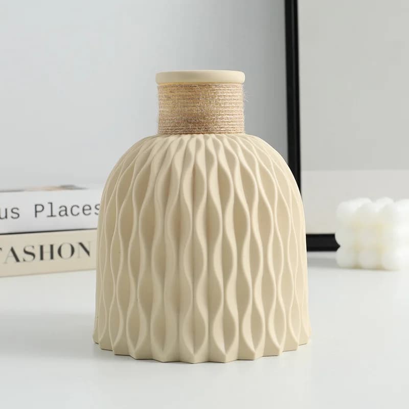Vase ondulé à l'eau, panier de Pot de fleur, Vase en plastique à ficelle, petit Vase d'arrangement d