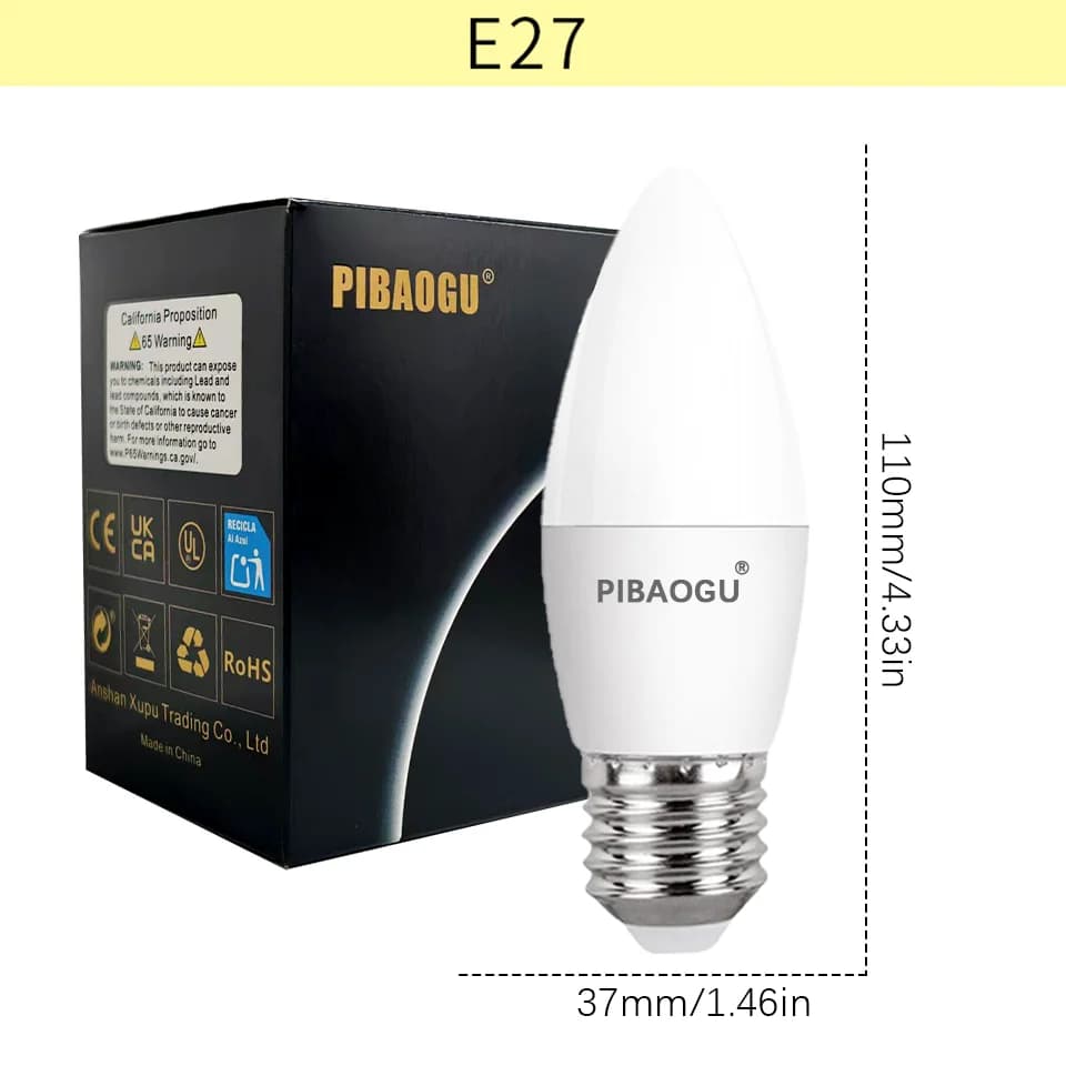 LED bougies ampoules lumières AC85-265V E14 E27 9W 12W 15W bougies ampoules plafonniers décoration d