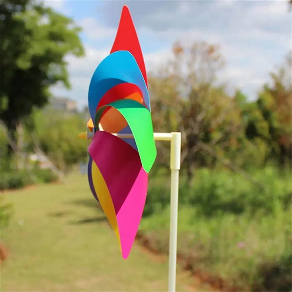 Moulin à Vent Coloré, 1 Pièce, Décoration Artistique de Jardin, Jouets d'Extérieur, ix