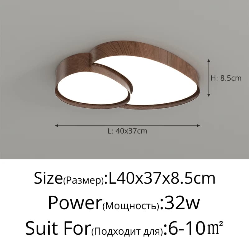 Plafonnier design créatif pour salon, luminaires de plafond LED, couleur bois, luminaires modernes p