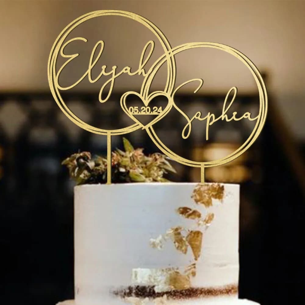 Décoration de gâteau en acrylique personnalisée | Décor de gâteau d'anniversaire de mariage person