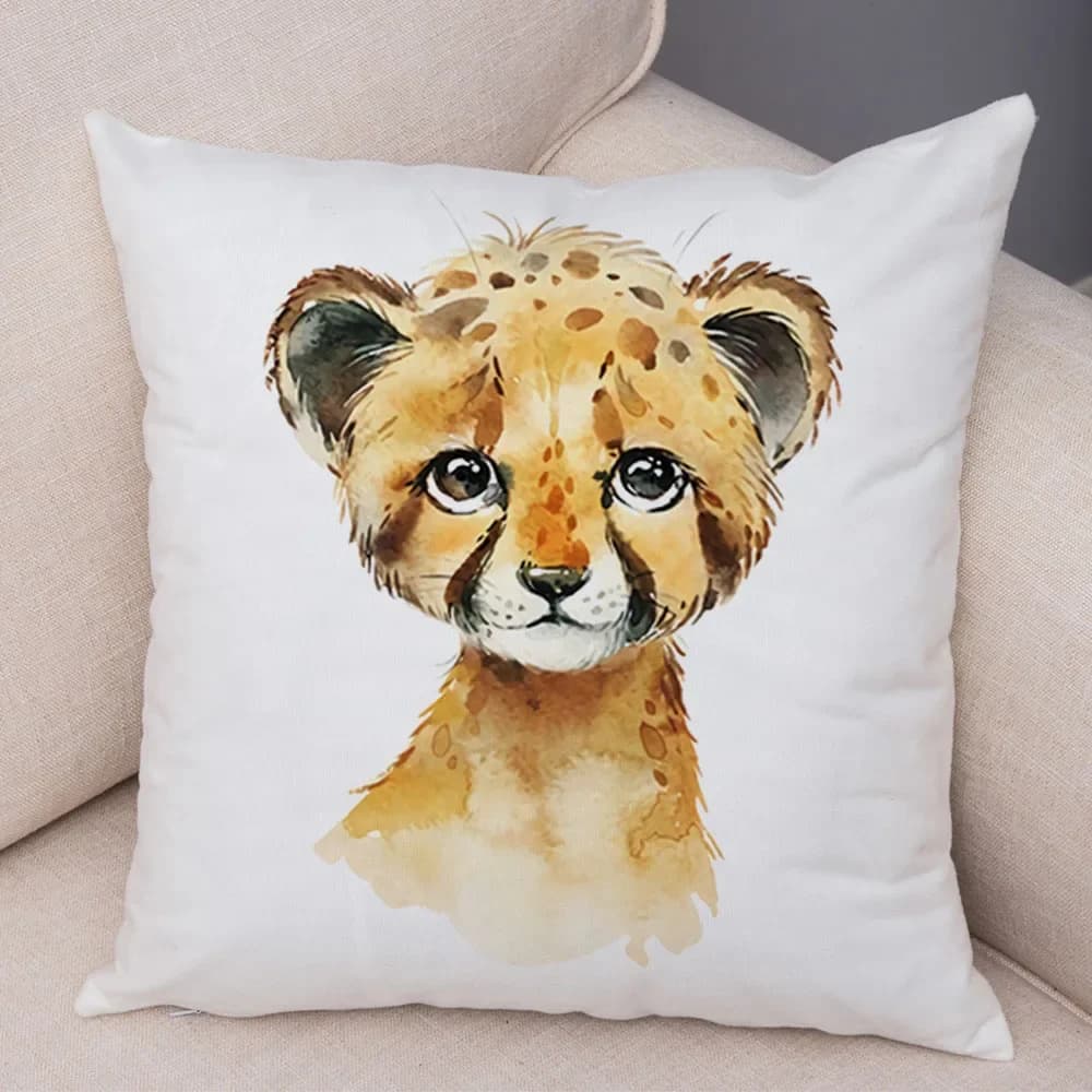 Juste de coussin d'interconnexion animal mignon, canapé, décoration d'intérieur, zèbre, girafe, hipp