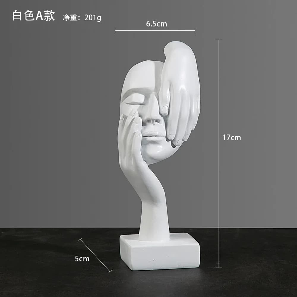 Statue d'art nordique en résine, personnage de visage abstrait, ornements de bureau, Sculpture, Figu