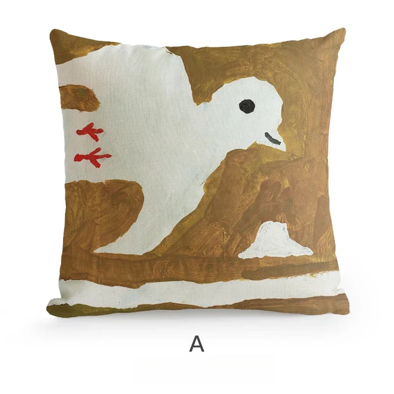 Housses de coussin de luxe peintes à la main, taies d'oreiller d'art Vintage pour canapé de styliste