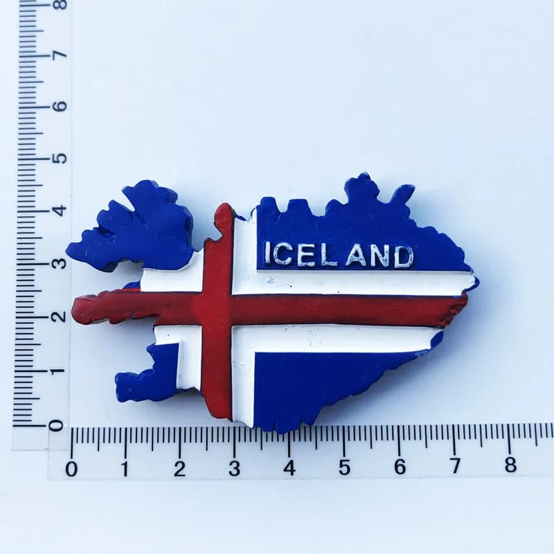 Aimant de réfrigérateur d'Islande, souvenir touristique de Reykjavik, glacier Vatnajökull, aurore, p