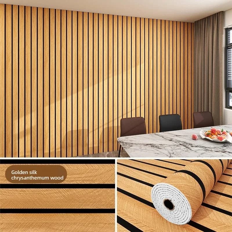 Panneau mural de luxe auto-adhésif à rayures dorées, papier peint pour salon, chambre à coucher, déc