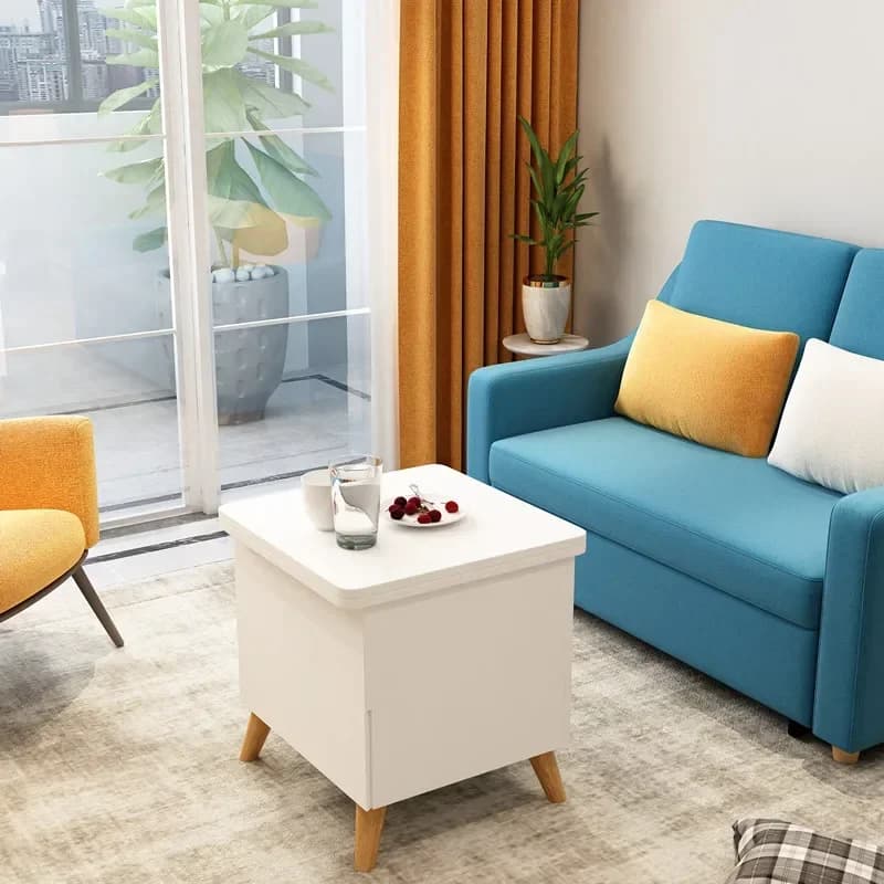 Table basse au design simple, style européen raffiné, de qualité supérieure, avec rangement, glamour