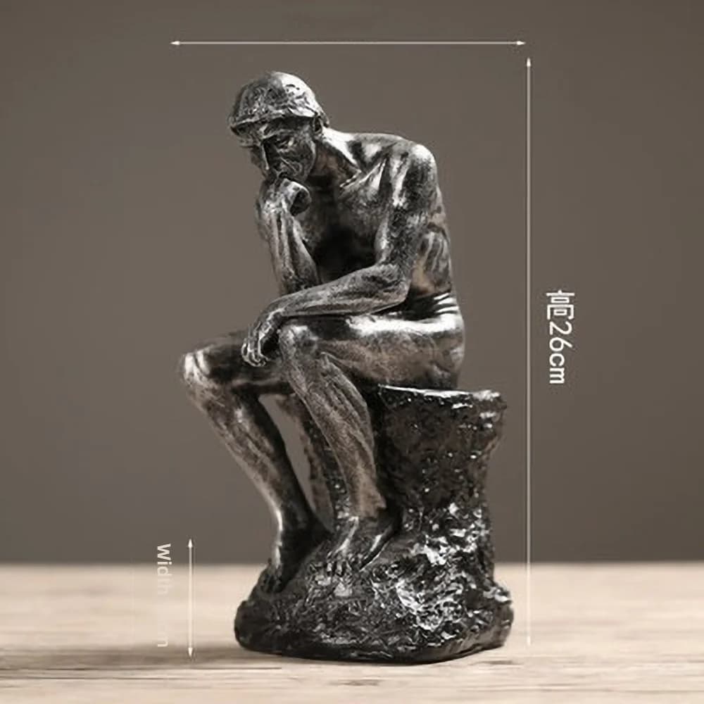 Statue de penseur minimaliste nordique-décoration de bureau finition grès en résine, cadeau de plein