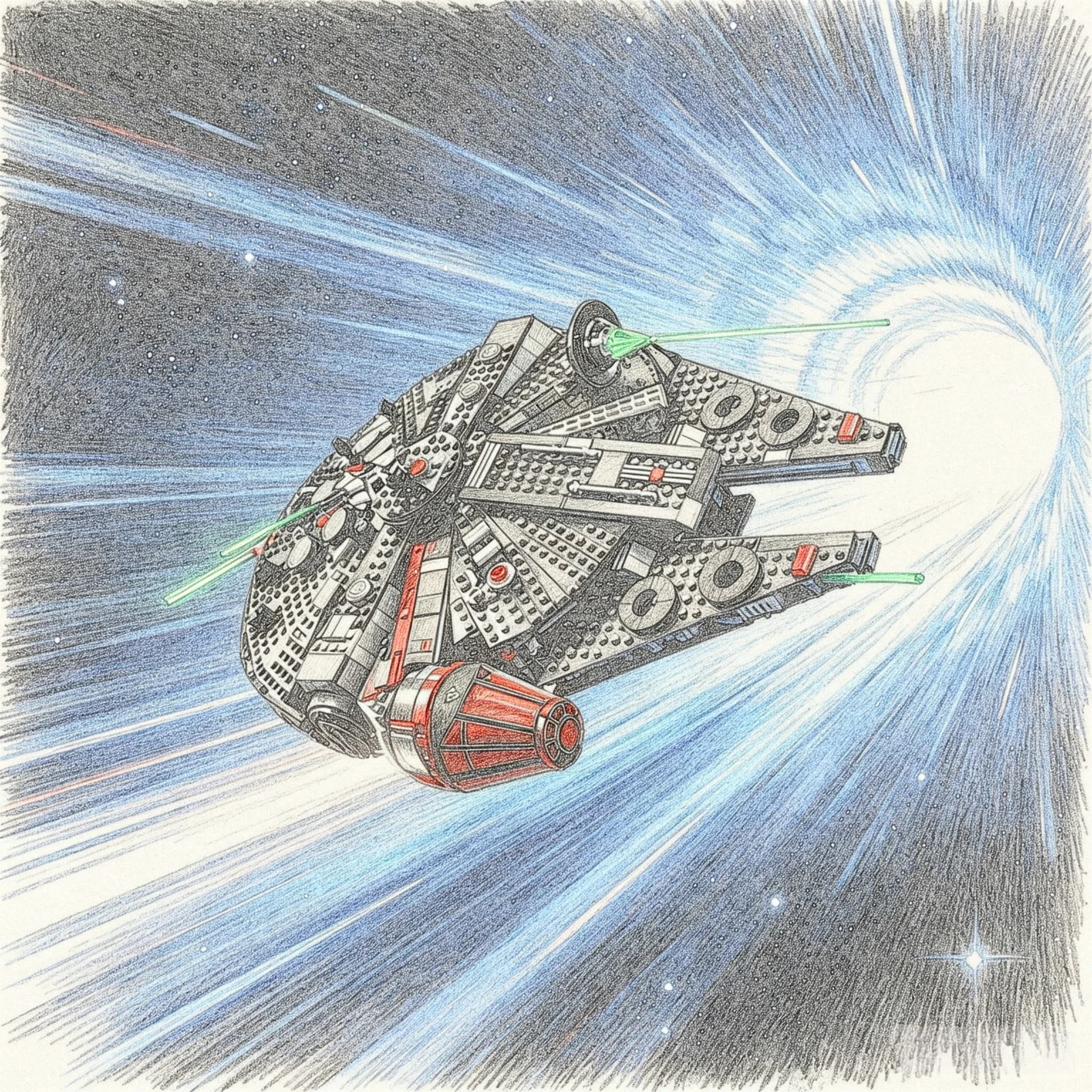 Le nouveau Moc Falcon DIY Millennium Dark Spaceship Brick, bloc de construction en briques, cadeau p