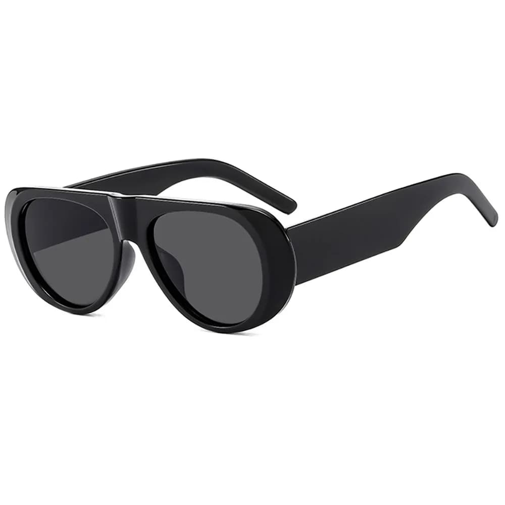 Lunettes de soleil légères à grande monture anti-UV, style vintage punk, branches larges, imprimé lé