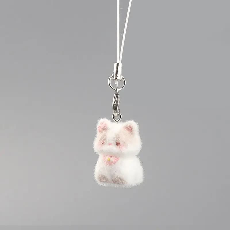 Porte-clés Kawaii floqué mignon en forme d'animal, pendentif charmant pour femmes et filles, pour iP