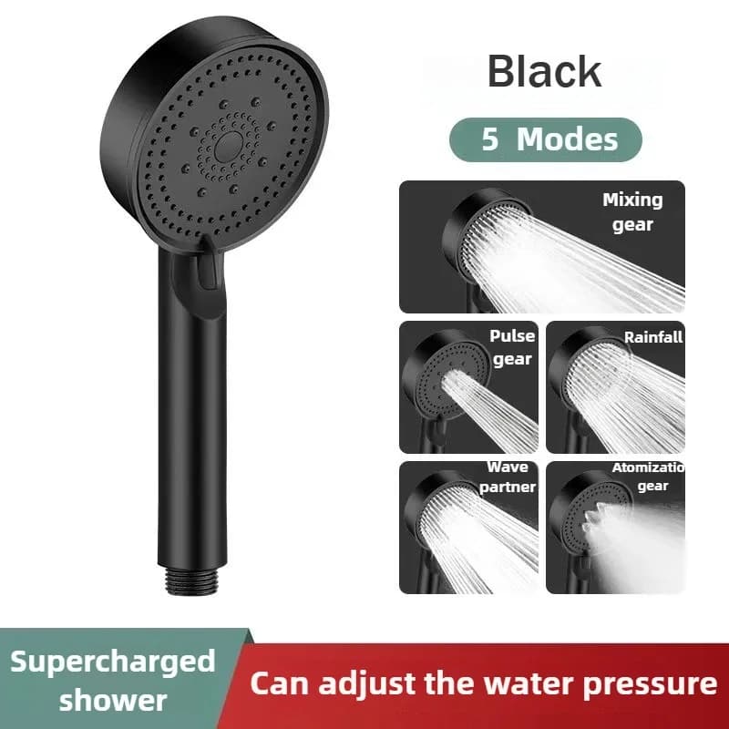 Pommeau de douche multifonction réglable, 5 Modes de pression, grande buse de douche à eau, Massage,