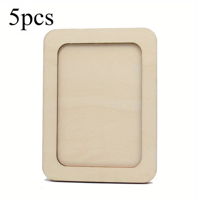 5 cadres photo en bois, style contemporain fait main, pour présentation sur table, parfaits pour les