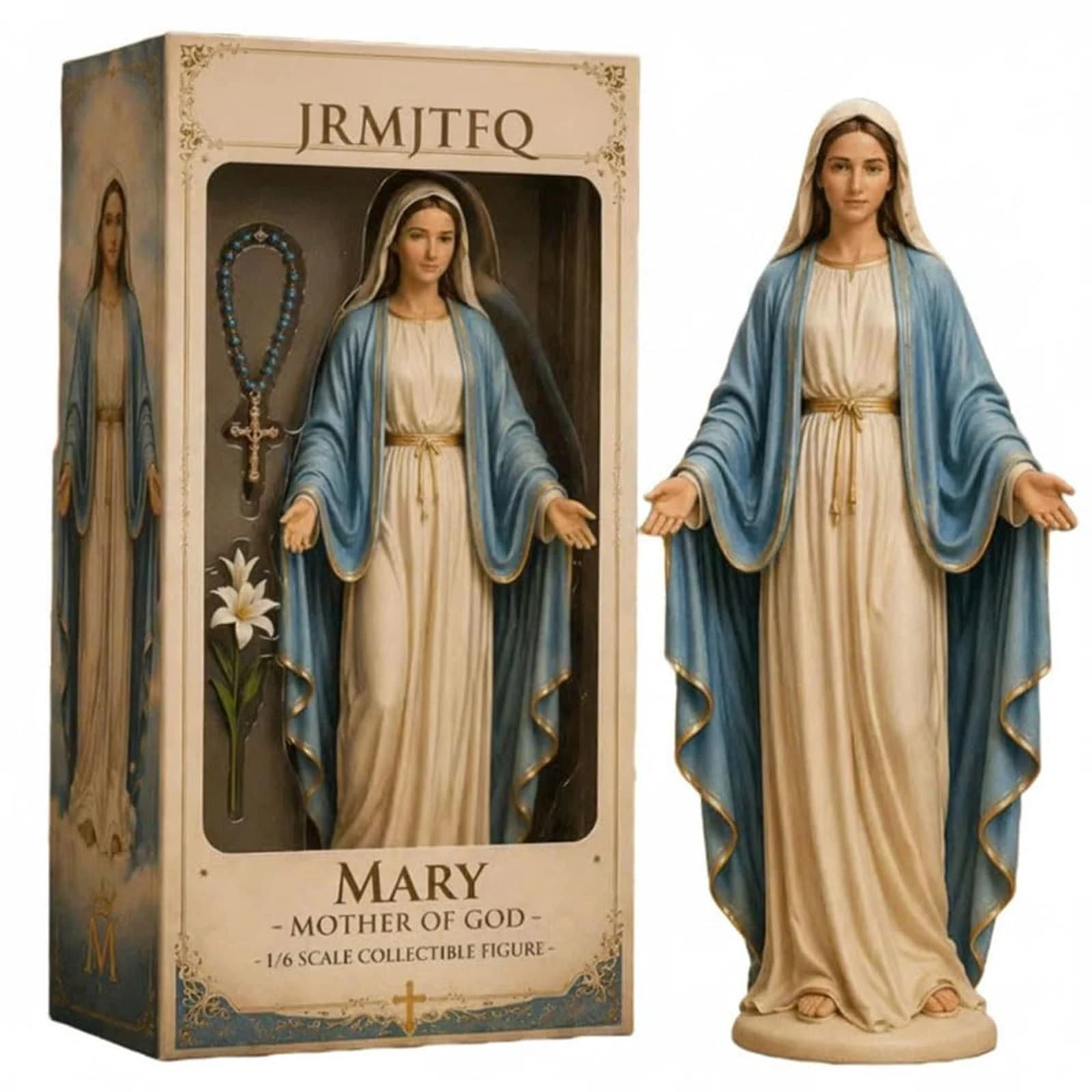 Statuette de la Vierge Marie en résine, peinte à la main, statue religieuse catholique de la Sainte